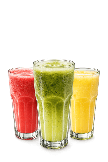 Three seasonal fruit juices