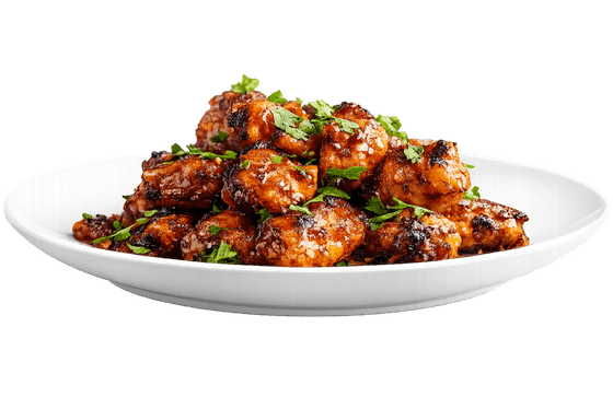 Chicken manchurian tossed in an Indo-Chinese sauce