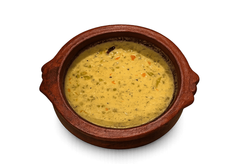 Parippu served in a traditional clay pot